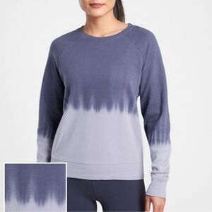 Athleta Sundown Blue Ombre Tie Dye Crewneck Sweatshirt Small